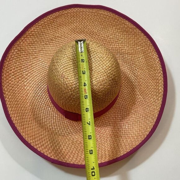 Chic Tan and Pink Wide-Brimmed Hat - Picture 5 of 13